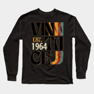 Birthday for Men Est. 1964 Retro Bday 60th Birthday Gift Long Sleeve T-Shirt